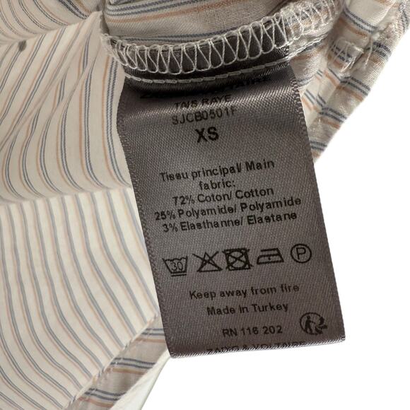 Zadig Voltaire Tais Raye XS Button Up Shirt Stripe Girl Power Designer White - Picture 13 of 15